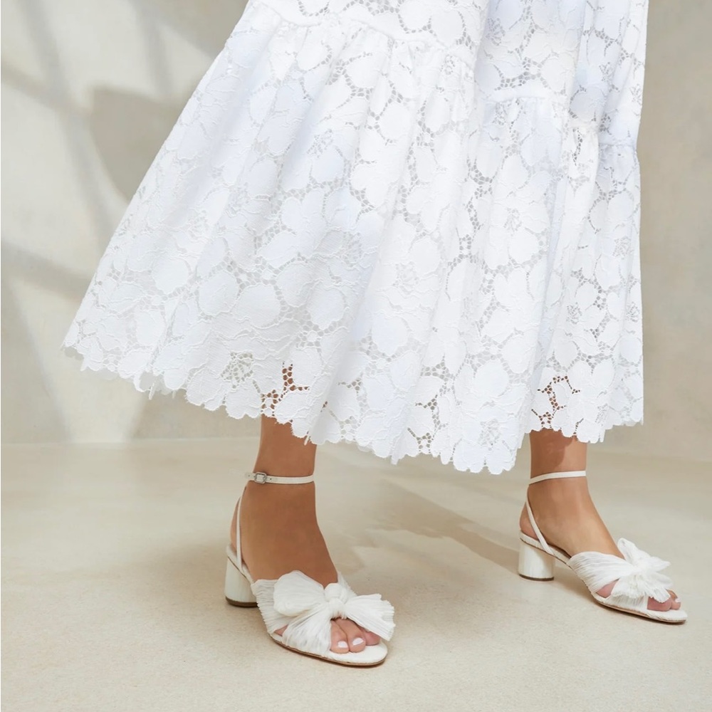 Dahlia Pearl Pleated Bow Heel
